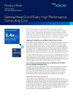 บทสรุปผลิตภัณฑ์โปรเซสเซอร์ Intel® Xeon® แบบปรับขนาดได้ที่เร่งความเร็วของ HPC