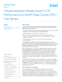 ภาพรวมและประสิทธิภาพของ VDI บน Intel® Data Center GPU Flex Series