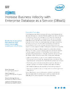 Increase Business Velocity with DBaaS