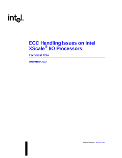 ECC Handling Issues on Intel
®
XScale I/O Processors