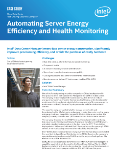 Automating Server Energy Efficiency and Health Monitoring