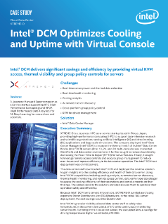 Cloud Data Center
XTREME-D Intel® DCM Optimizes Cooling
and Uptime with Virtual Console
Case Study