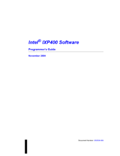 Intel® IXP400 Software v1.5: Programmer’s Guide