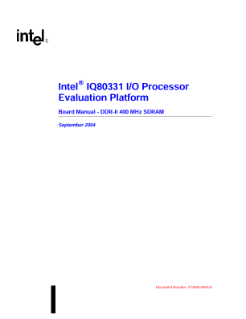Intel® IQ80331 I/O Processor Evaluation Platform Board: Manual