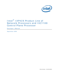 ®
Intel IXP42X Product Line of
Network Processors and IXC1100
Control Plane Processor