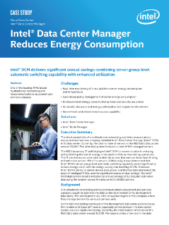 Intel® Data Center Manager Reduces Energy Consumption