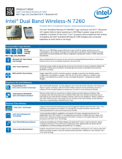 Intel® Dual Band Wireless-N 7260 Product Brief