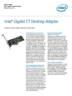 Intel® Gigabit CT Desktop Adapter Product Brief
