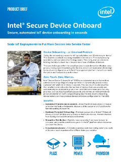 IoT Provisioning with Intel® Secure Device Onboard (Intel® SDO)