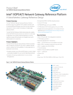 Product Brief
Intel® IXDPG425 Network Gateway Reference Platform