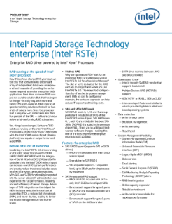 PRODUCT BRIEF
Intel® Rapid Storage Technology enterprise
Storage