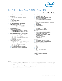 Intel® Solid State Drive E ซีรีส์ 5400s (M.2): ข้อมูลทางเทคนิคผลิตภัณฑ์