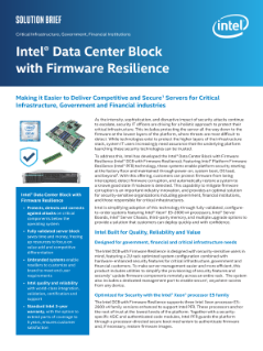 Intel® Data Center Block with Firmware Resilience Solution Brief
