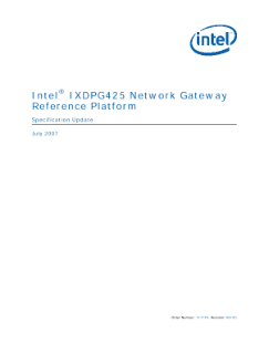 ®
Intel IXDPG425 Network Gateway
Reference Platform