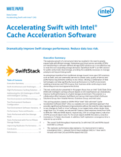 Intel® Solid State Drive with Intel® CAS Accelerating Swift* Whitepaper