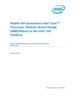 โมบายล์โปรเซสเซอร์ Intel® Core™เจนเนอเรชั่น4—การออกแบบบอร์ดโมดูลาร์ (MBD) บนแพลตฟอร์ม Intel® ISX: กระดาษสีขาว